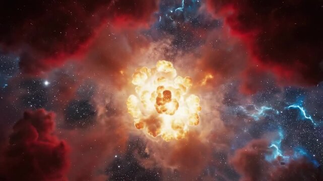 Cosmic Collision - A Spectacular Explosion in Deep Space.