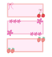 Cute Pink Floral Fruit Frame Set