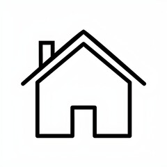 Obraz premium This icon is a simple outline representation of a residential building.