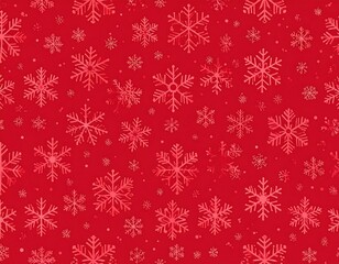 A vibrant, seamless backdrop featuring a pattern of delicate, light red snowflakes scattered across a rich, crimson red surface