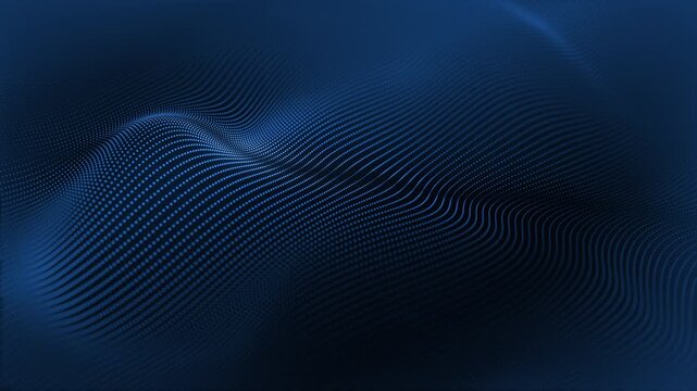 Particles gray wave Cyber technology background loop. Abstract seamless animation of mesh glowing dots digital luxurious wave particles flows background, Motion of digital data flow.