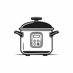 電気圧力鍋のシンプルなベクターイラスト キッチン家電素材