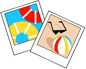 illustration of a summer photo frame