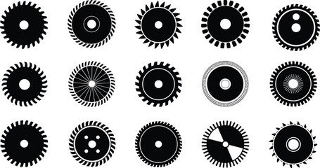 Circular gear mandala design collection, mechanical abstract symmetry, radial pattern illustration, concentric circles decorative elements, engineering visual art geometric arrangement