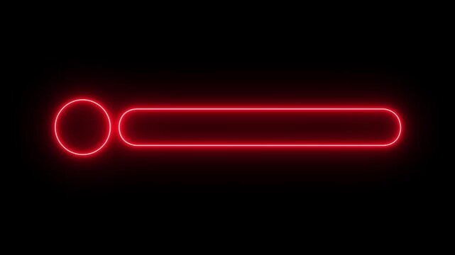 glowing neon Lower third title bar icon isolated on black background, name plate banner icon, text bar reveal, professional broadcast title strip. Suitable for content information and broadcasting.