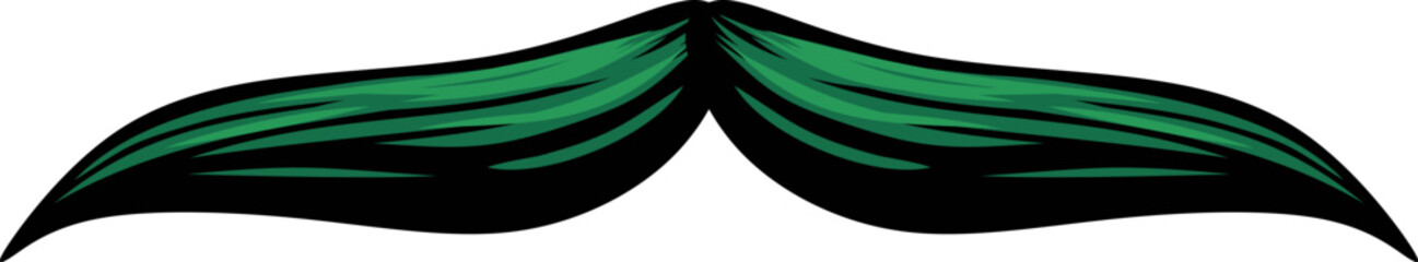 Stylish Green Mustache Illustration