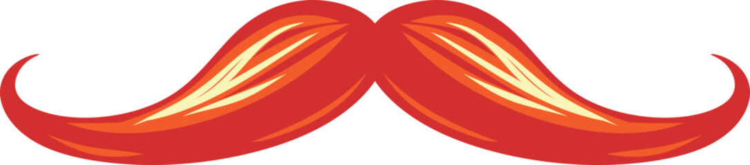 Stylized Red Moustache Illustration