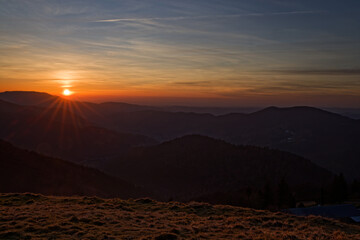 Coucher de soleil sur les Vosges