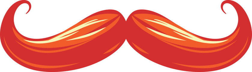 Stylized Red Moustache Illustration