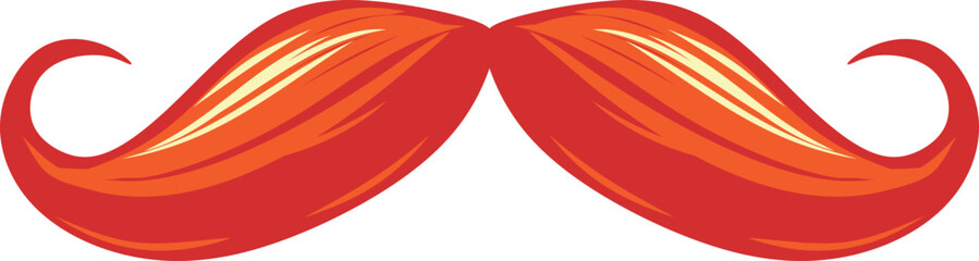 Stylized Red Moustache Illustration