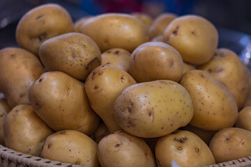 A basket full of potatoes