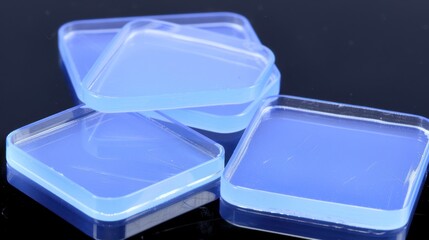 Clear Plastic Food Storage Containers with Lids on Black Background
