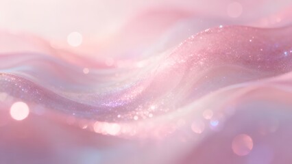 Pastel pink abstract glowing wave background: delicate glitter grain gradient