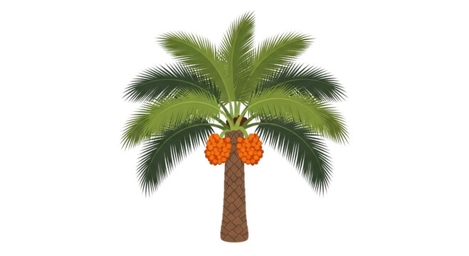 Oil Palm Flat Vector Illustration