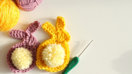 handmade crochet bunny for easter decoration