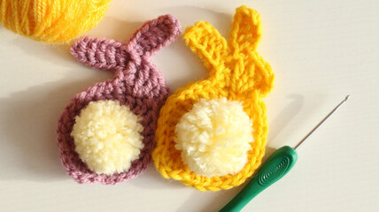 handmade crochet bunny for easter decoration