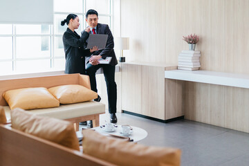 Professional Colleagues Brainstorming Ideas in a Modern Collaborative Workspace