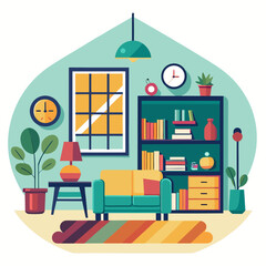 Obraz premium Cozy living room interior with modern furniture and decor