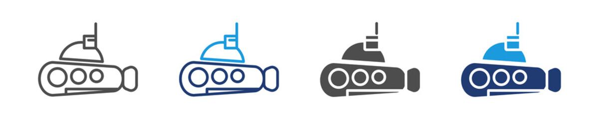 Fototapeta premium submarine icon set multiple style