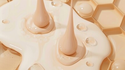 Close Up of Melting Chocolate and Honeycomb in Warm Lighting