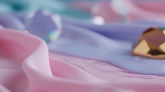 An ethereal and dreamy image of flowing silk fabrics in pastel shades. Ideal for backgrounds, conveying elegance, luxury, and soft beauty in design pr