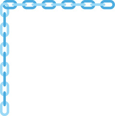 Obraz premium Blue chain links forming a right angle frame, symbolizing connection and unity