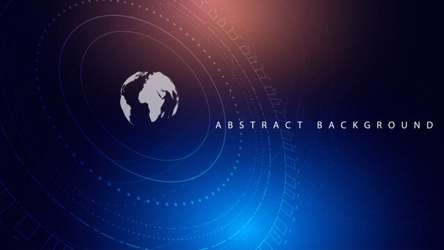 Global connection technology background with world globe and digital orbital lines