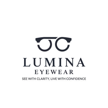 Lumina Eyewear Glasses Logo Design.