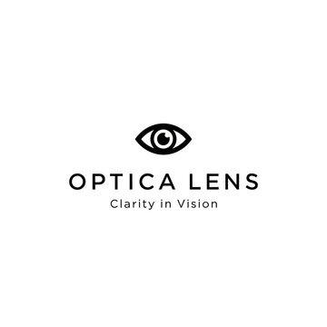 Optica Lens Logo Eye Vision Symbol.