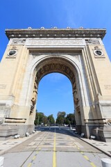 Obraz premium Bucharest city, Romania.Triumphal Arch. European landmarks.