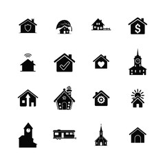 set of houses icons