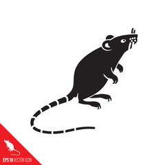 Rat standing on rear legs vector icon