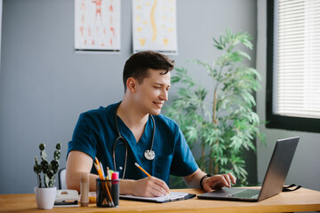 Fototapeta premium Healthcare professional working in modern medical office