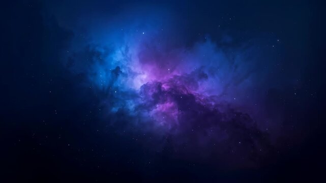Opening frames showing central nebula glowing in deep outer space, revealing dust lanes