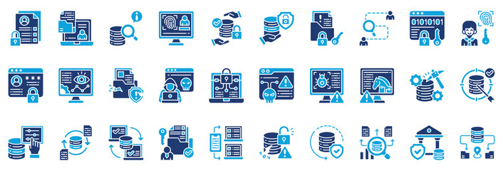 Personalized Data Icon Collection Set. Glyph Color Style Icon Vector Illustration.