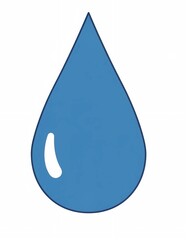 Blue water droplet icon isolated on white background clean design minimalist