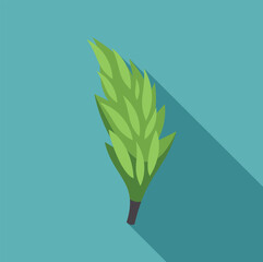 Fototapeta premium Green spikelet plant representing cereal grain on a blue background