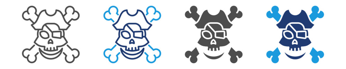 pirate icon set multiple style