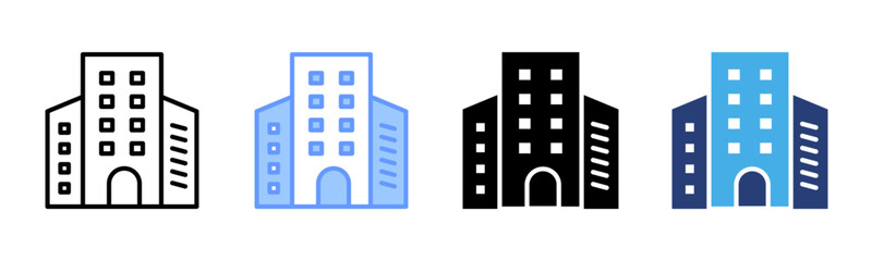Building icon set multiple style collection © Loka Jaya