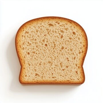 Brown gread slice with gluten for simple breakfast, isolated white