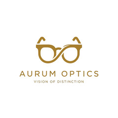 Gold Eyeglasses Logo Design for Aurum Optics.