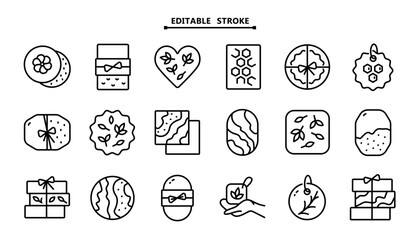 Fototapeta premium Handmade Soap Icon Set: Outline Symbols for Natural Cosmetics Branding, Eco Spa Product and Herbal Beauty Gift Packaging