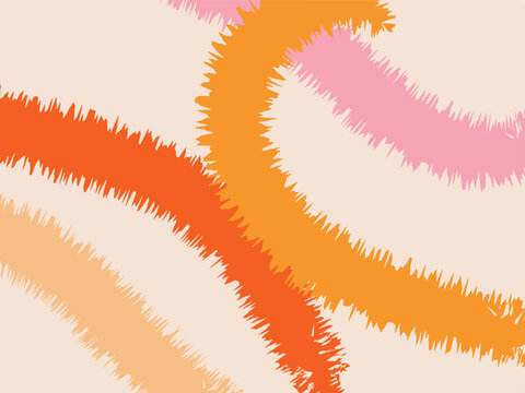 Abstract Colorful Textured Brush Strokes on Beige Background