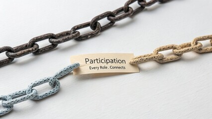 Paper Label Promoting Participation Connects Chain Links