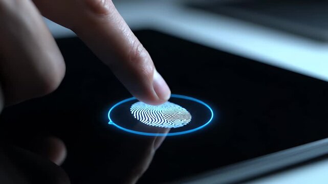 Biometric Authentication Finger Pressing Digital Screen for Access