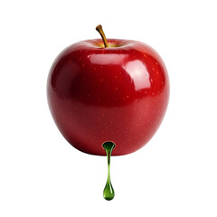 Red Apple Dripping Green Juice Isolated on Background (113 isolated on a transparent background