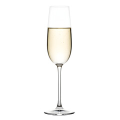 Tall Flute Glass Filled with Bubbly Champagne on Background drink beverage isolated on a transparent background