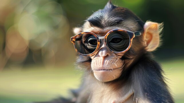 Playful Cool Monkey Portrait