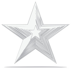 Abstract star shape pattern with multiple layers geometric design starburst graphic element line art