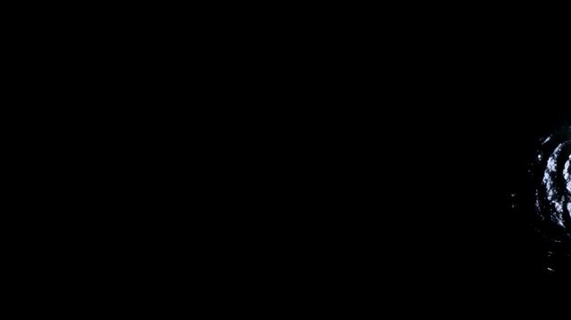 Dynamic White Foamy Water Jet Stream Rushing Across Dark Background